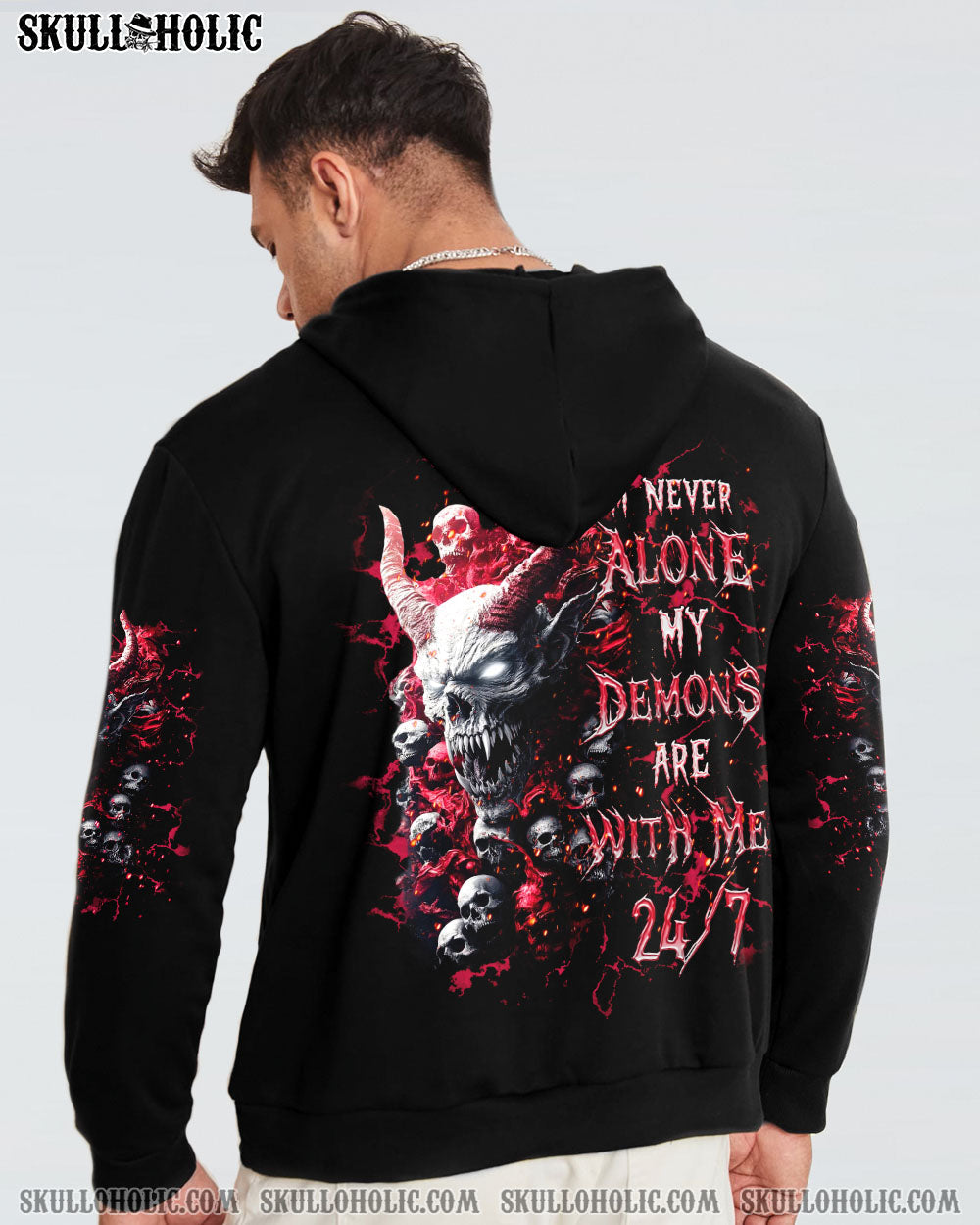 BLISSCORNERS I'M NEVER ALONE MY DEMONS ARE WITH ME 24/7 ALL OVER PRINT