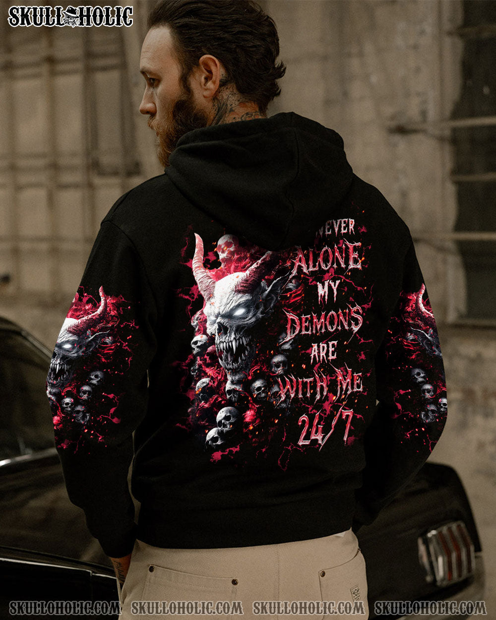 BLISSCORNERS I'M NEVER ALONE MY DEMONS ARE WITH ME 24/7 ALL OVER PRINT