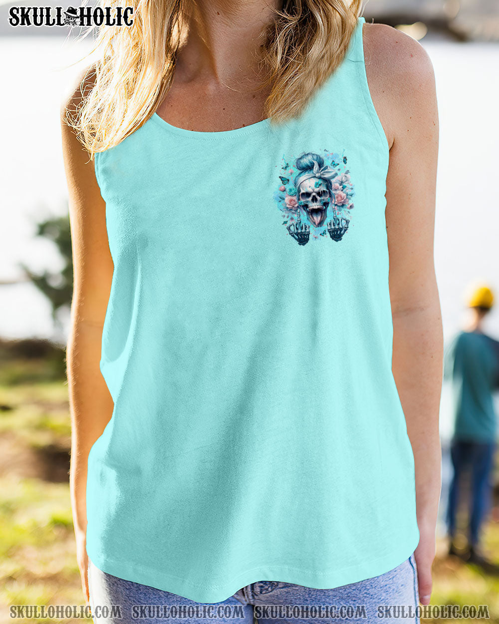 BLISSCORNERS SHE IS SUNSHINE SKULL MESSY BUN TIE DYE ALL OVER PRINT