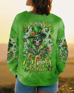 BLISSCORNERS A WEE BIT IRISH TODAY SKULL LADY PATRICK'S DAY ALL OVER PRINT