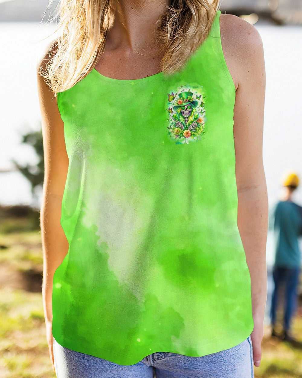 BLISSCORNERS A WEE BIT IRISH TODAY SKULL LADY PATRICK'S DAY ALL OVER PRINT