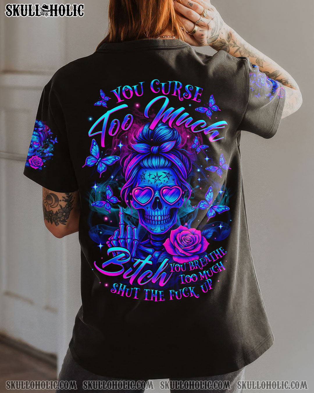 BLISSCORNERS YOU CURSE TOO MUCH SKULL ALL OVER PRINT