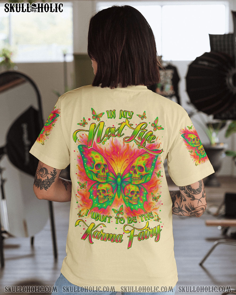 BLISSCORNERS KARMA FAIRY SKULL BUTTERFLY ALL OVER PRINT