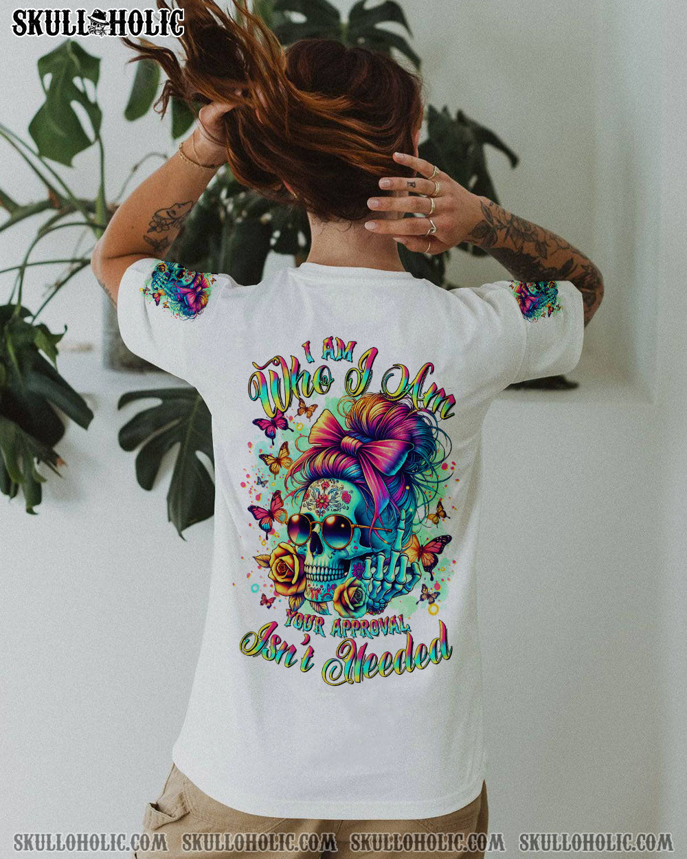 BLISSCORNERS NEXT TIME MY NAMES COMES OUT MESSY BUN SKULL ALL OVER PRINT