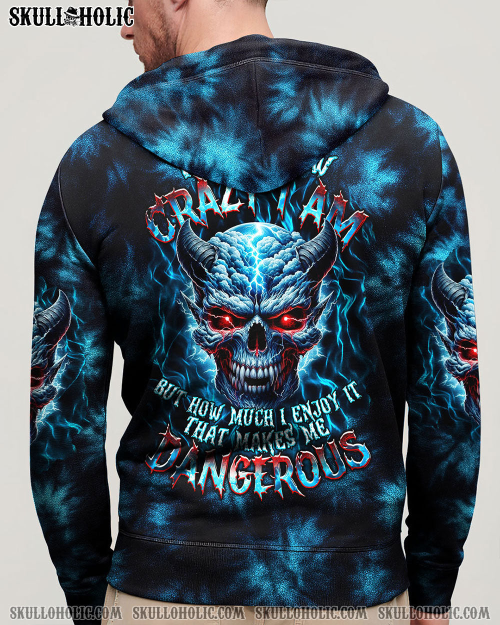 BLISSCORNERS IT'S NOT HOW CRAZY I AM SKULL TIE DYE ALL OVER PRINT