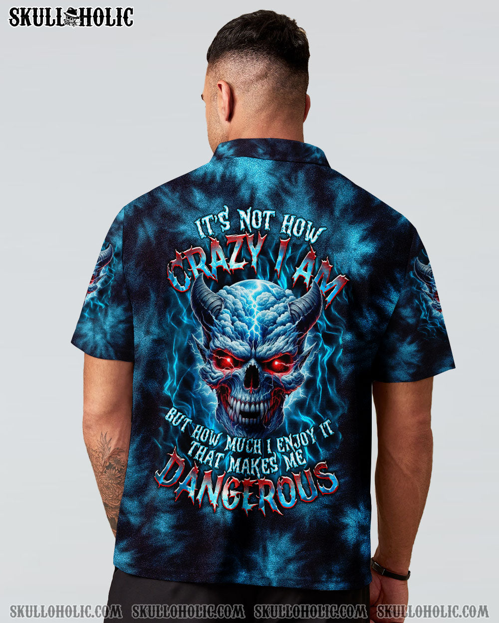 BLISSCORNERS IT'S NOT HOW CRAZY I AM SKULL TIE DYE ALL OVER PRINT