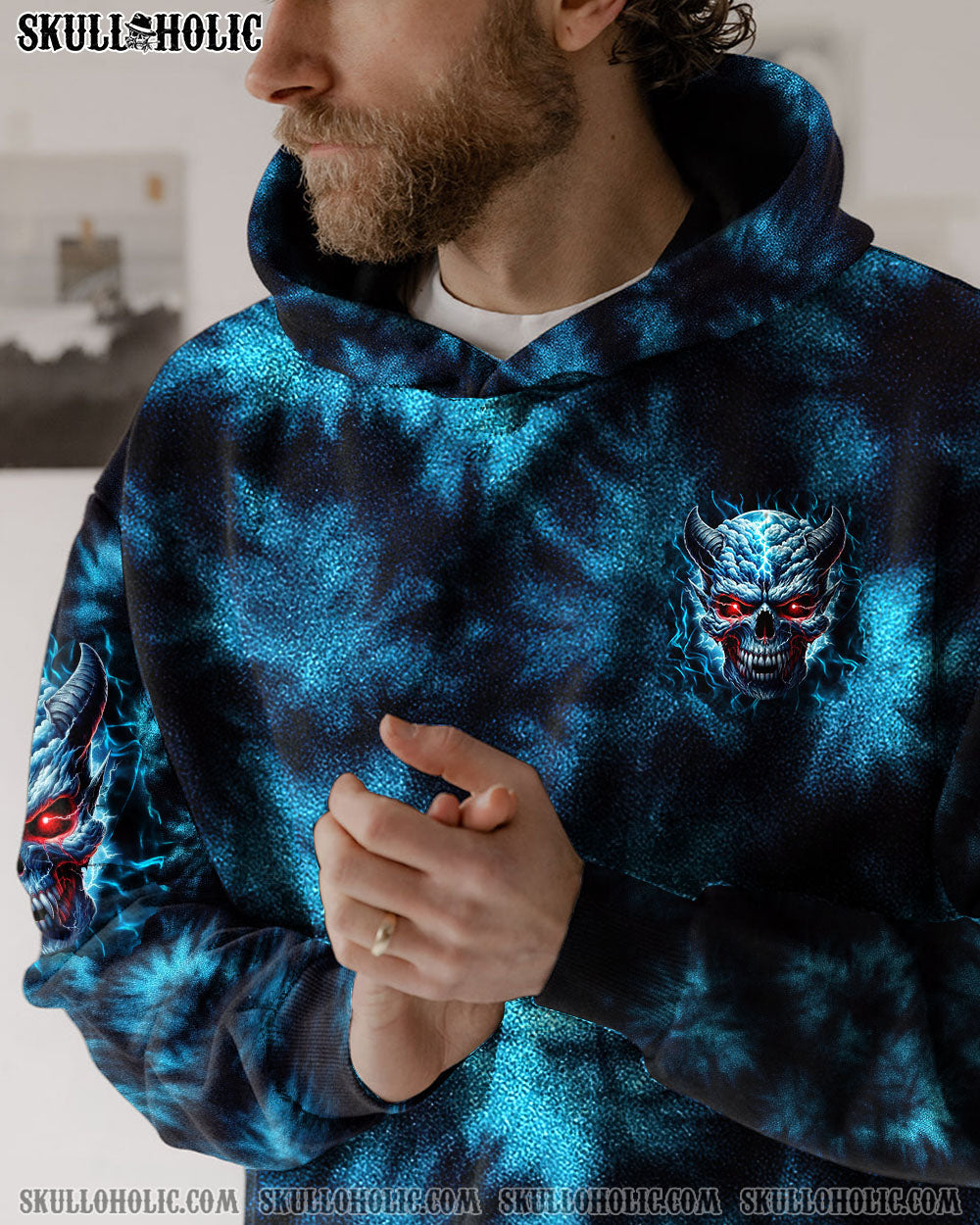 BLISSCORNERS IT'S NOT HOW CRAZY I AM SKULL TIE DYE ALL OVER PRINT