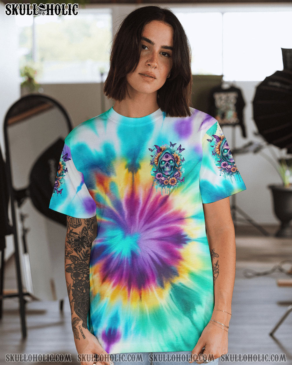 BLISSCORNERS SHE IS SUNSHINE REAPER SUNFLOWER TIE DYE ALL OVER PRINT
