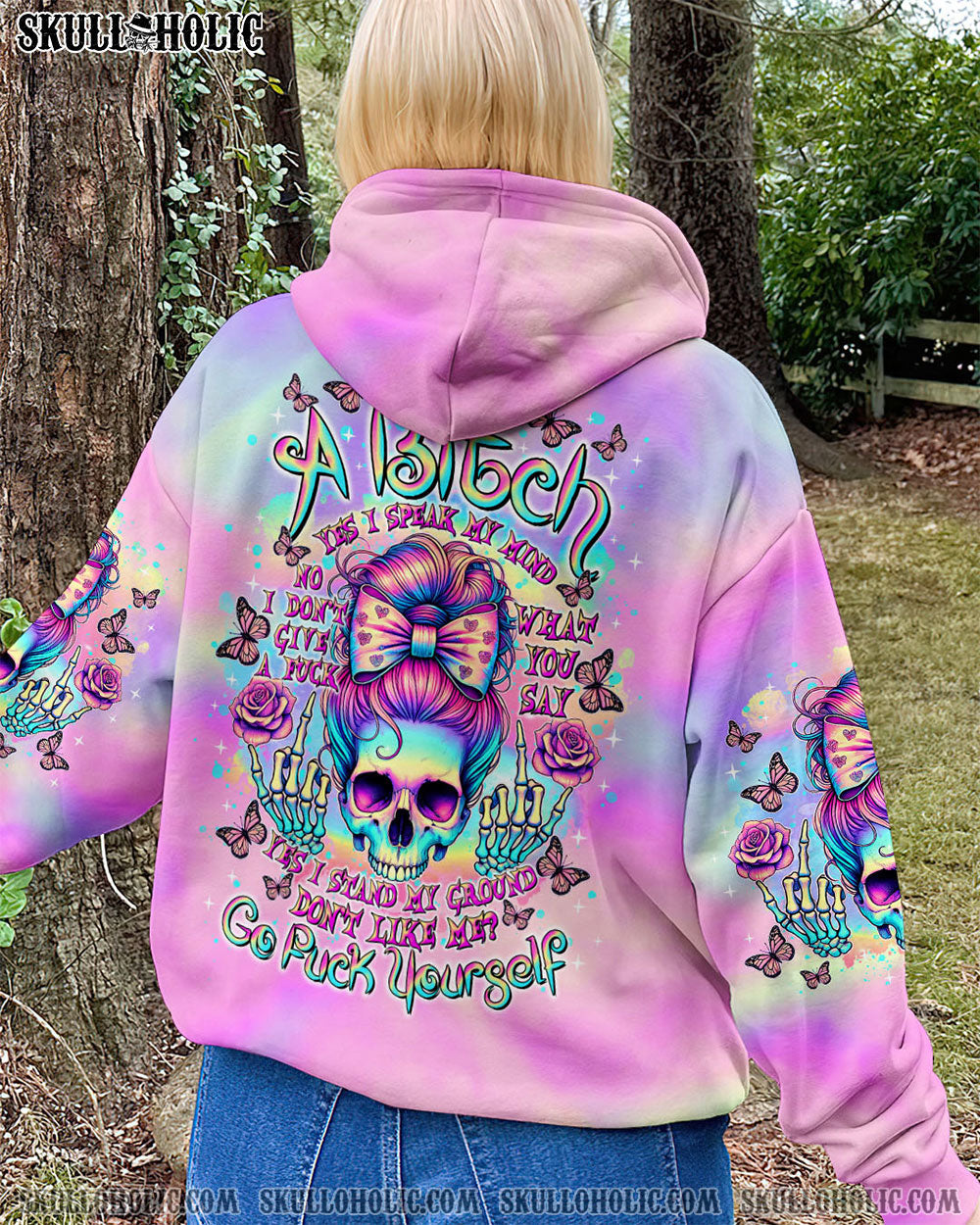 BLISSCORNERS BUT DID YOU DIE MOM LIFE SKULL MESSY BUN ALL OVER PRINT