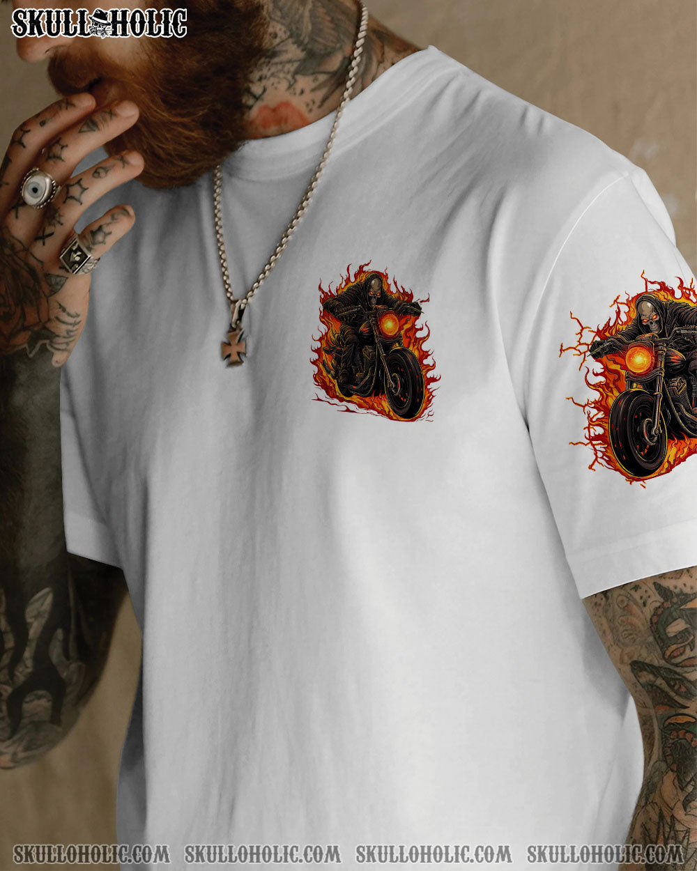 BLISSCORNERS DON'T BE JEALOUS BIKER SKULL ALL OVER PRINT