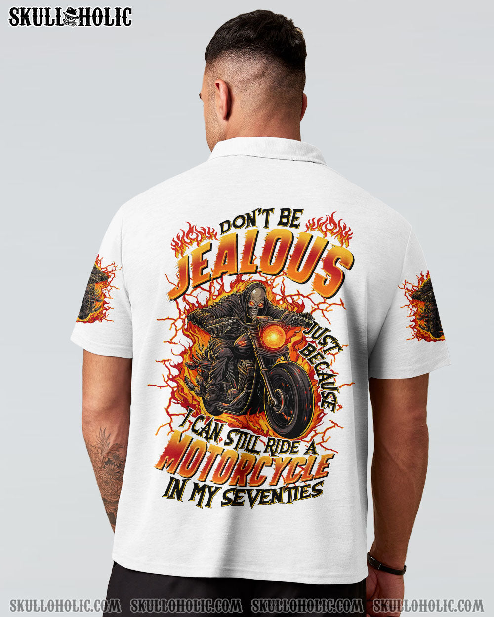 BLISSCORNERS DON'T BE JEALOUS BIKER SKULL ALL OVER PRINT