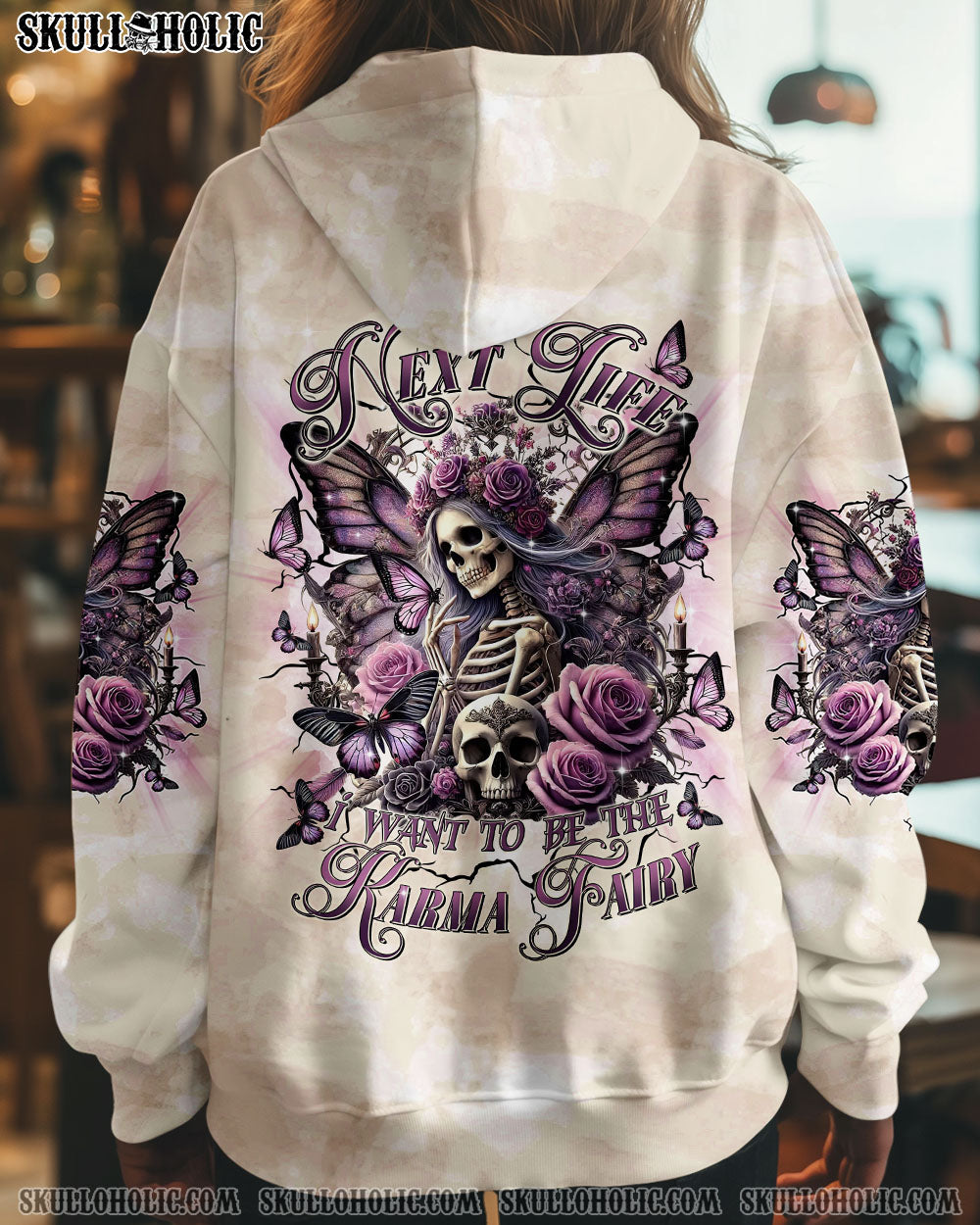 BLISSCORNERS KARMA FAIRY SKULL SKELETON BUTTERFLY ALL OVER PRINT