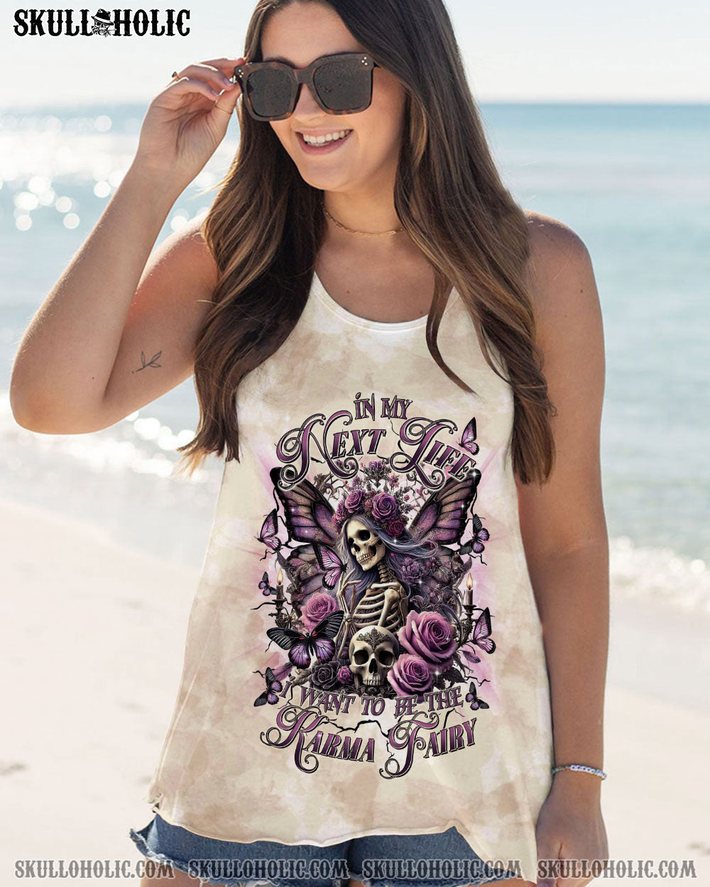 BLISSCORNERS KARMA FAIRY SKULL SKELETON BUTTERFLY ALL OVER PRINT