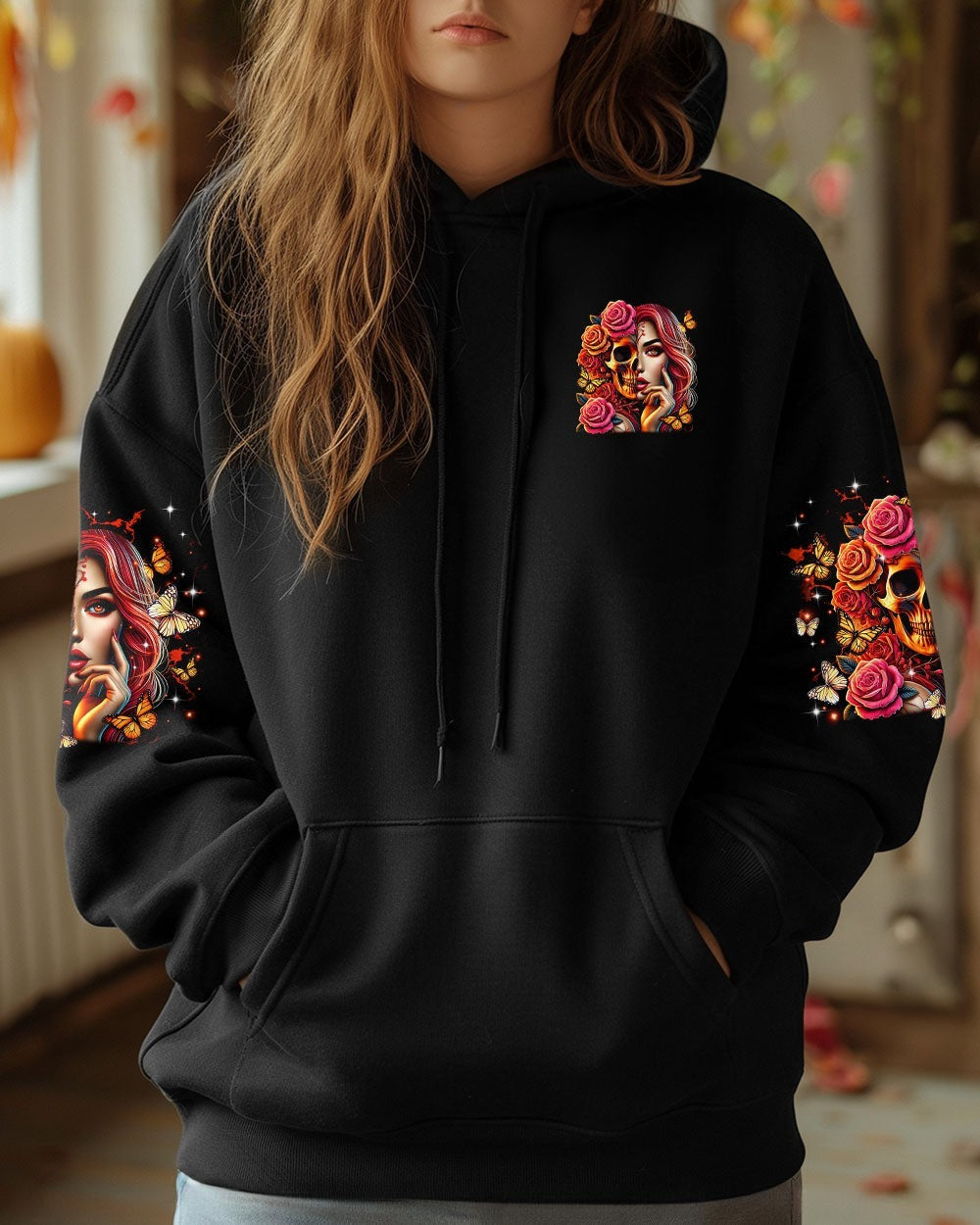 BLISSCORNERS KARMA FAIRY SKULL MESSY BUN ALL OVER PRINT