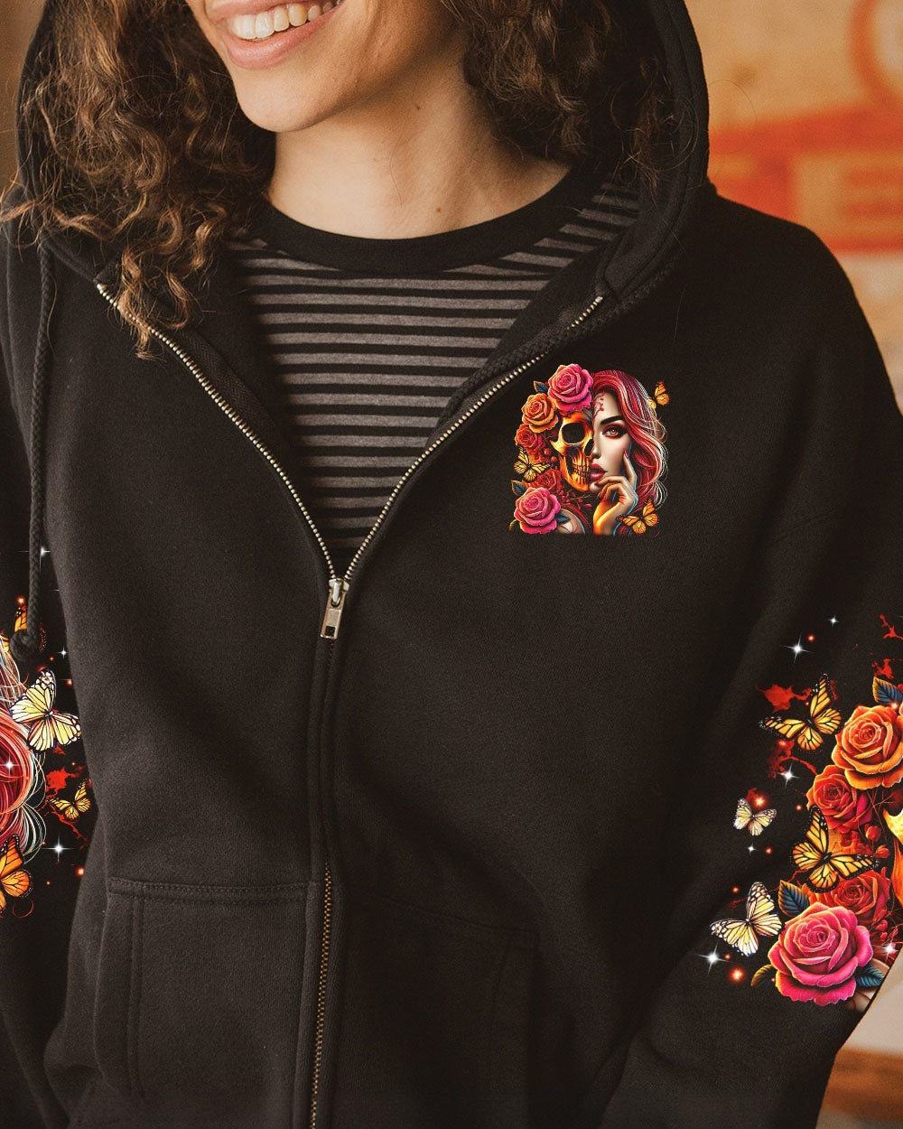 BLISSCORNERS KARMA FAIRY SKULL MESSY BUN ALL OVER PRINT