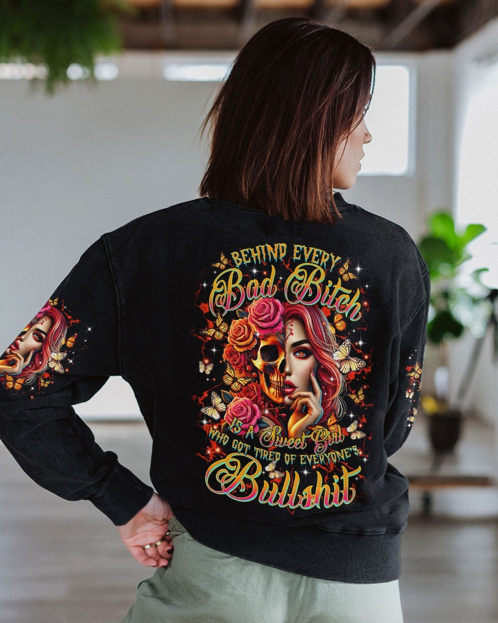 BLISSCORNERS KARMA FAIRY SKULL MESSY BUN ALL OVER PRINT