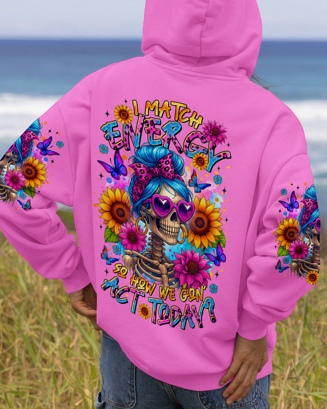 BLISSCORNERS (HOT DEAL) DON'T TRY TO FIGURE ME OUT MESSY BUN ALL OVER PRINT