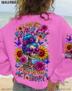 BLISSCORNERS (HOT DEAL) DON'T TRY TO FIGURE ME OUT MESSY BUN ALL OVER PRINT