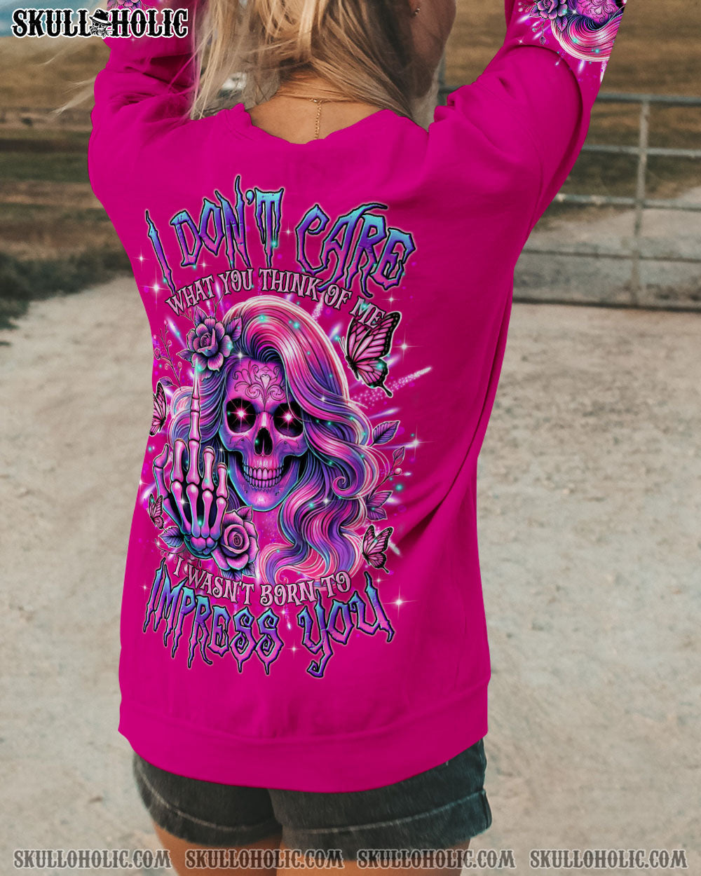 BLISSCORNERS I'M A GOOD PERSON SKULL MESSY BUN TIE DYE ALL OVER PRINT