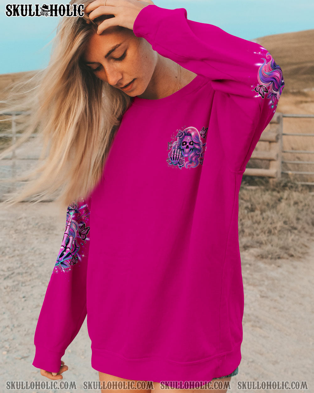 BLISSCORNERS I'M A GOOD PERSON SKULL MESSY BUN TIE DYE ALL OVER PRINT