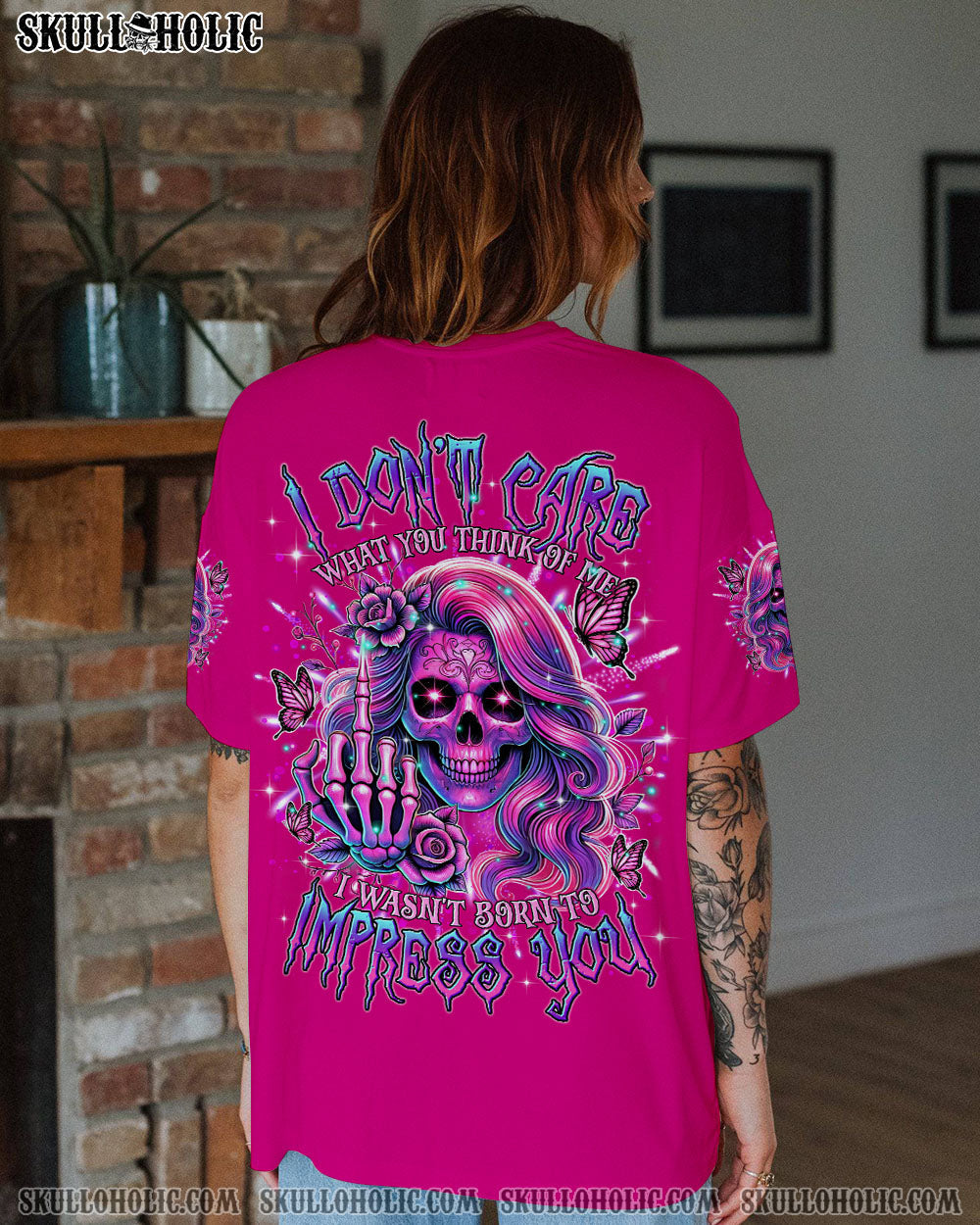 BLISSCORNERS I'M A GOOD PERSON SKULL MESSY BUN TIE DYE ALL OVER PRINT