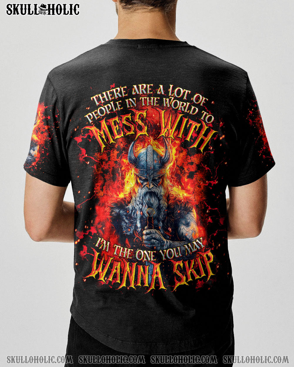 BLISSCORNERS I'M THE ONE YOU MAY WANNA SKIP VIKING SKULL ALL OVER PRINT