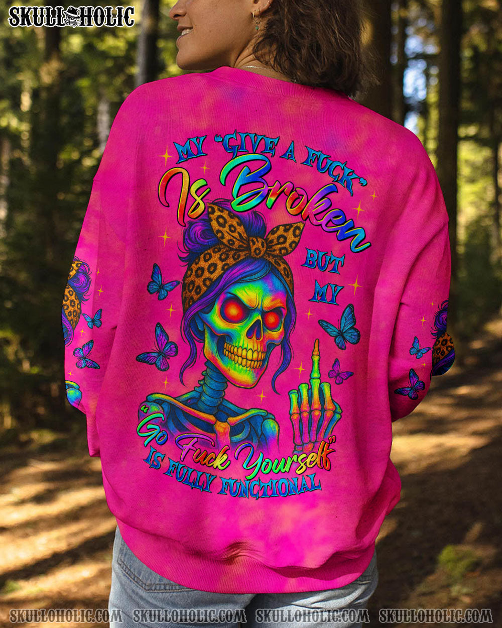BLISSCORNERS KARMA FAIRY SKULL MESSY BUN ALL OVER PRINT