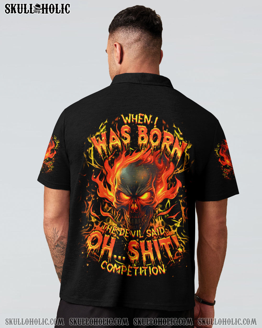 BLISSCORNERS WHEN I WAS BORN FIRE SKULL ALL OVER PRINT