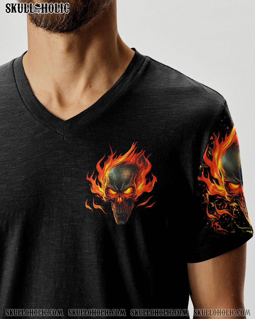 BLISSCORNERS WHEN I WAS BORN FIRE SKULL ALL OVER PRINT