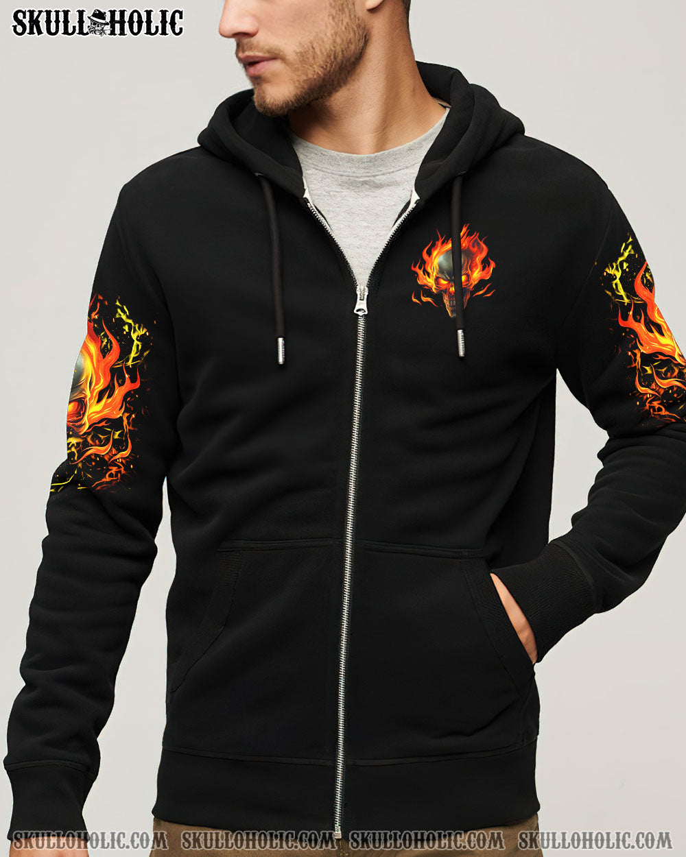 BLISSCORNERS WHEN I WAS BORN FIRE SKULL ALL OVER PRINT