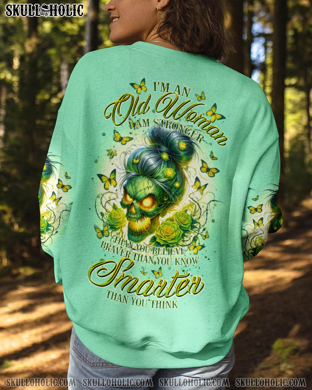 BLISSCORNERS I'M NOT ALWAYS A B SKULL MESSY BUN ROSE ALL OVER PRINT