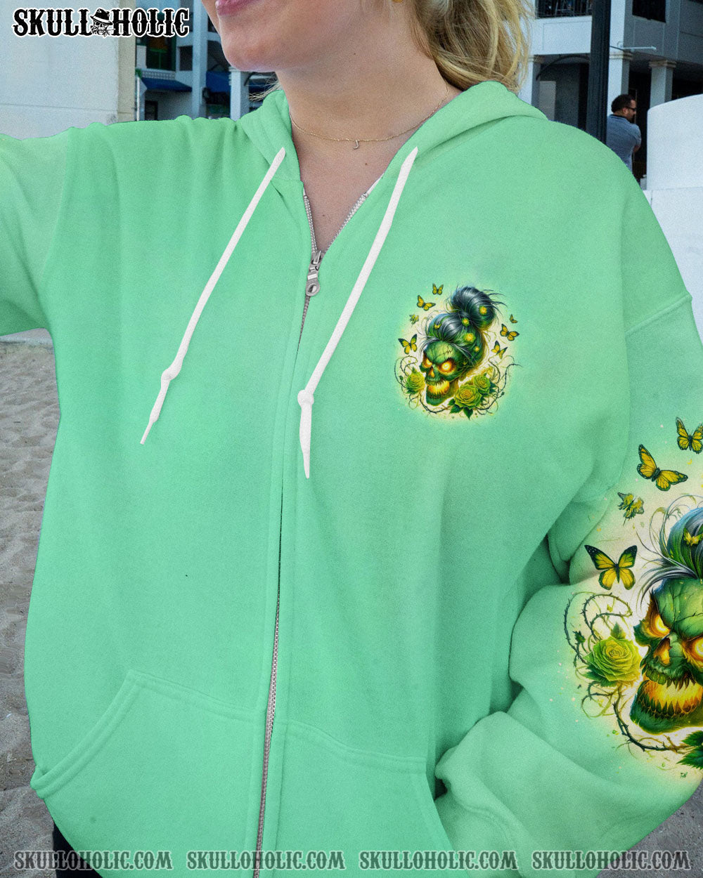 BLISSCORNERS I'M NOT ALWAYS A B SKULL MESSY BUN ROSE ALL OVER PRINT