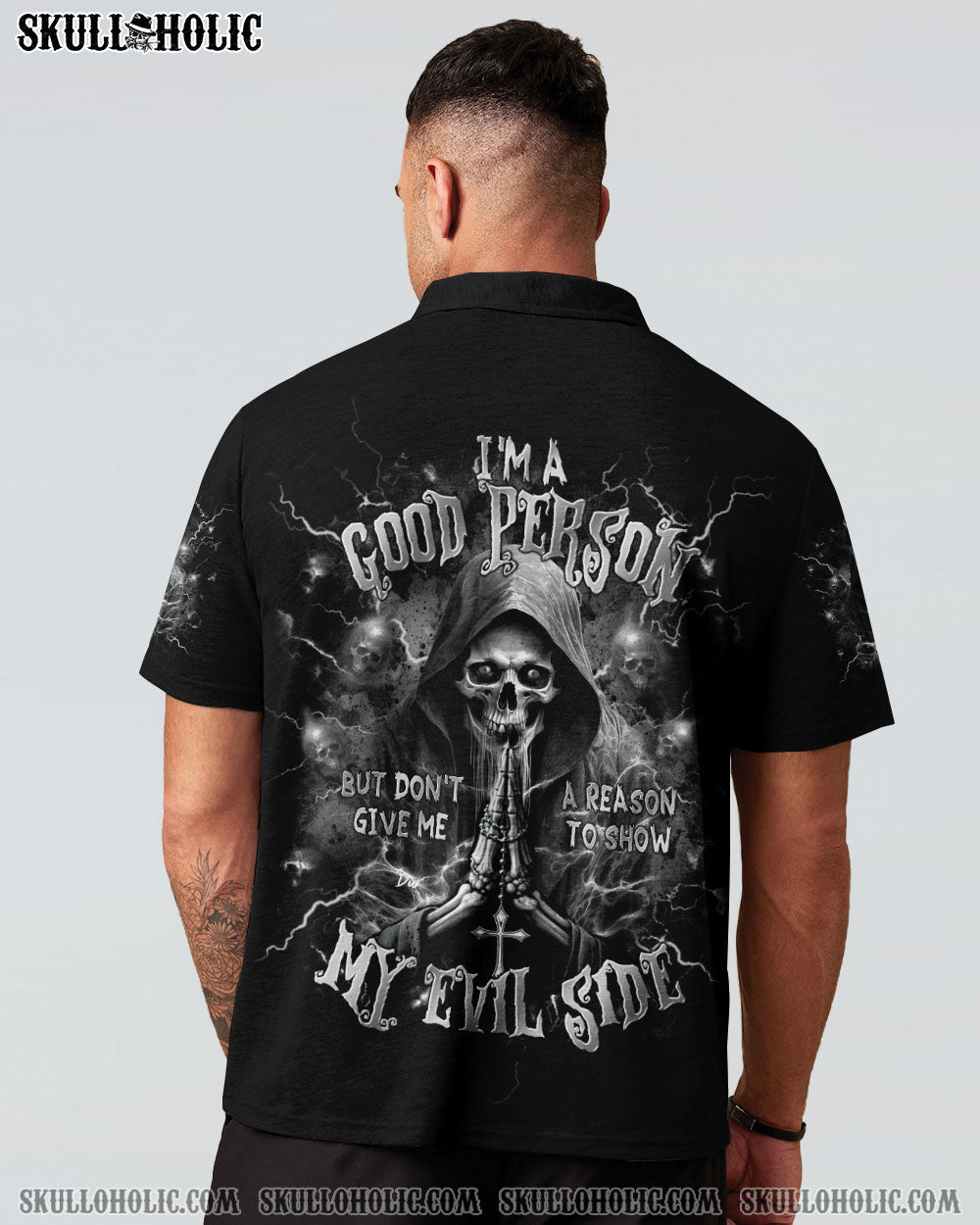 BLISSCORNERS I'M A GOOD PERSON SKULL REAPER ALL OVER PRINT