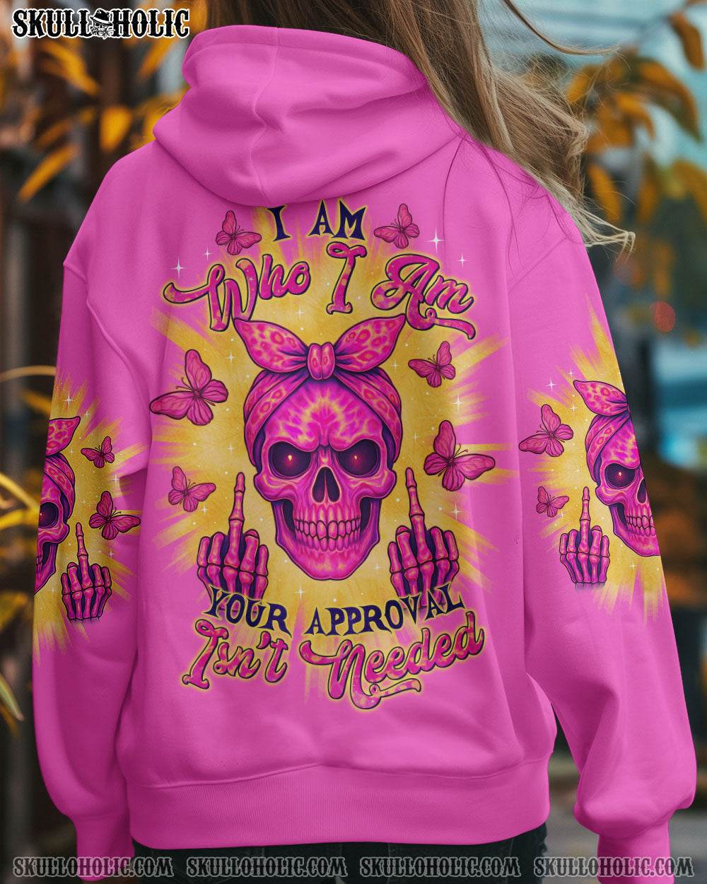 BLISSCORNERS I AM WHO I AM SKULL MESSY BUN ALL OVER PRINT
