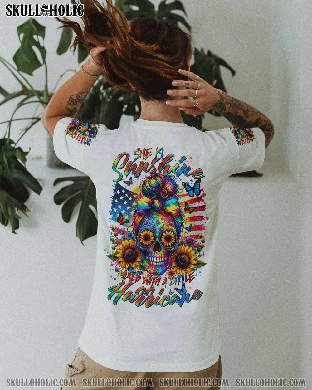 BLISSCORNERS I'M A B DON'T TRY ME FIRE MESSY BUN ALL OVER PRINT