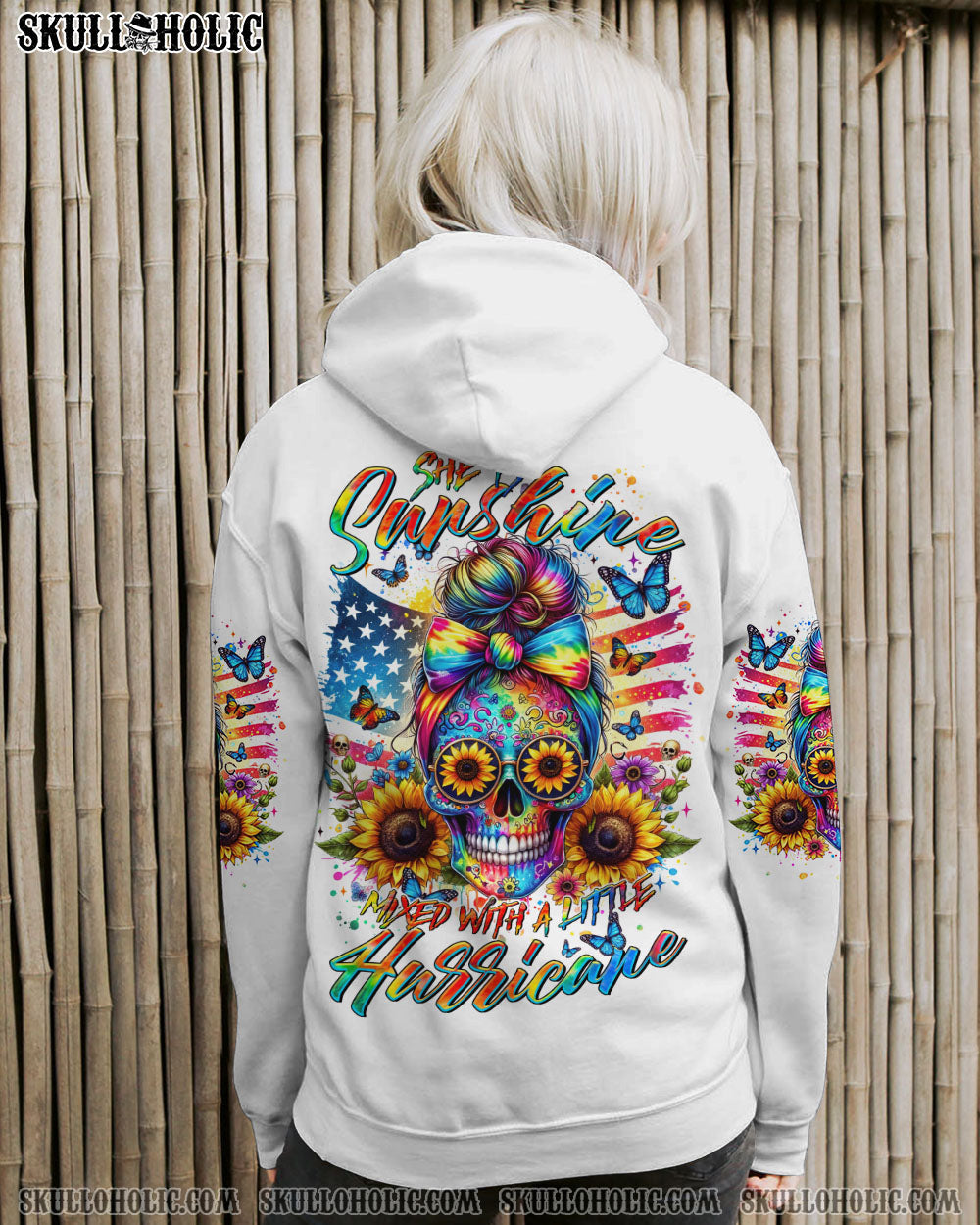 BLISSCORNERS I'M A B DON'T TRY ME FIRE MESSY BUN ALL OVER PRINT