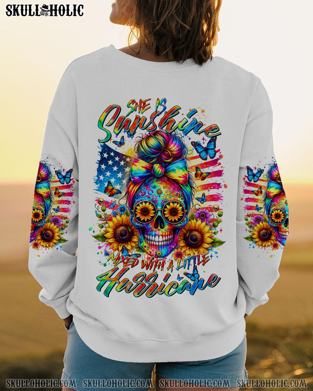 BLISSCORNERS I'M A B DON'T TRY ME FIRE MESSY BUN ALL OVER PRINT