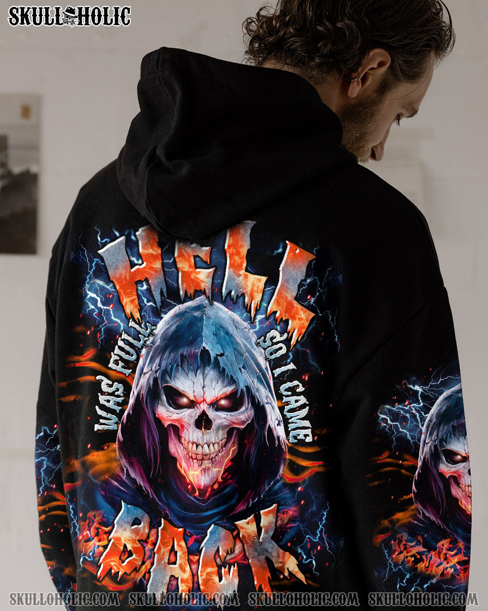 BLISSCORNERS HELL WAS FULL SO I CAME BACK SKULL REAPER ALL OVER PRINT