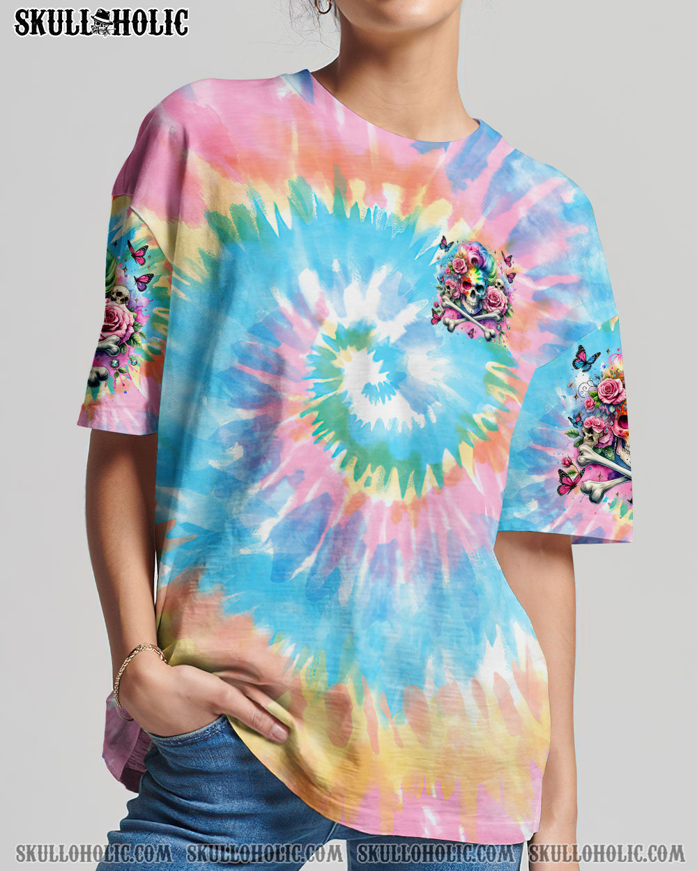 BLISSCORNERS ASSUMING I WAS LIKE MOST GIRLS SKULL MESSY BUN ALL OVER PRINT