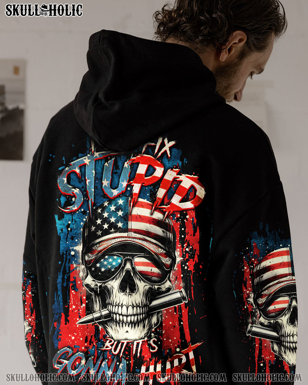 BLISSCORNERS I CAN FIX STUPID BUT IT'S GONNA HURT SKULL ALL OVER PRINT