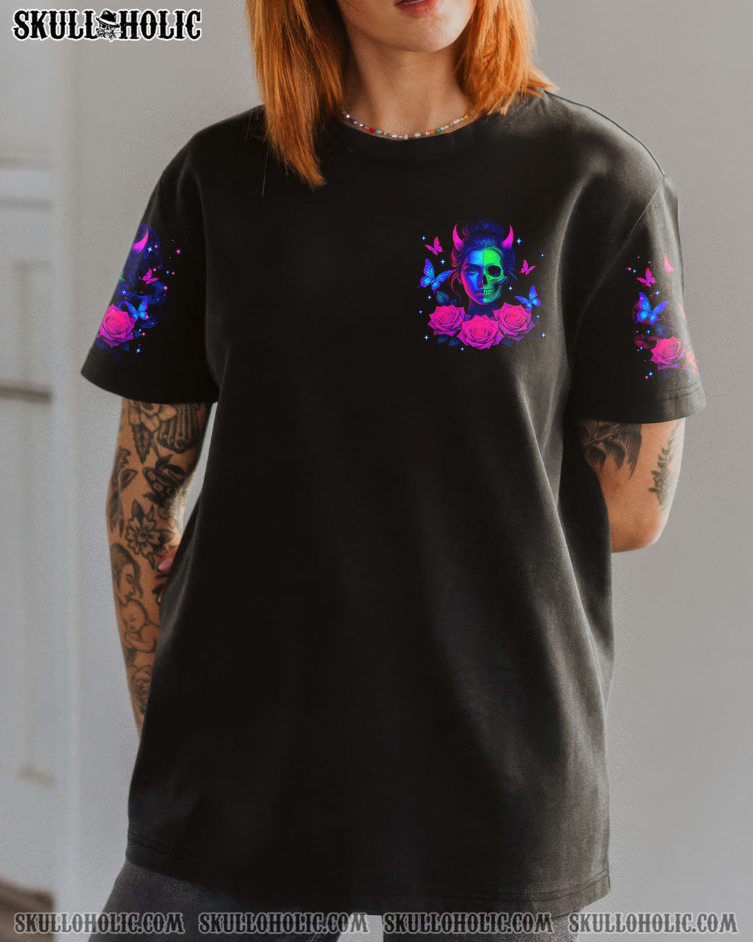 BLISSCORNERS I'LL HEAL IN HELL SKULL LADY ALL OVER PRINT