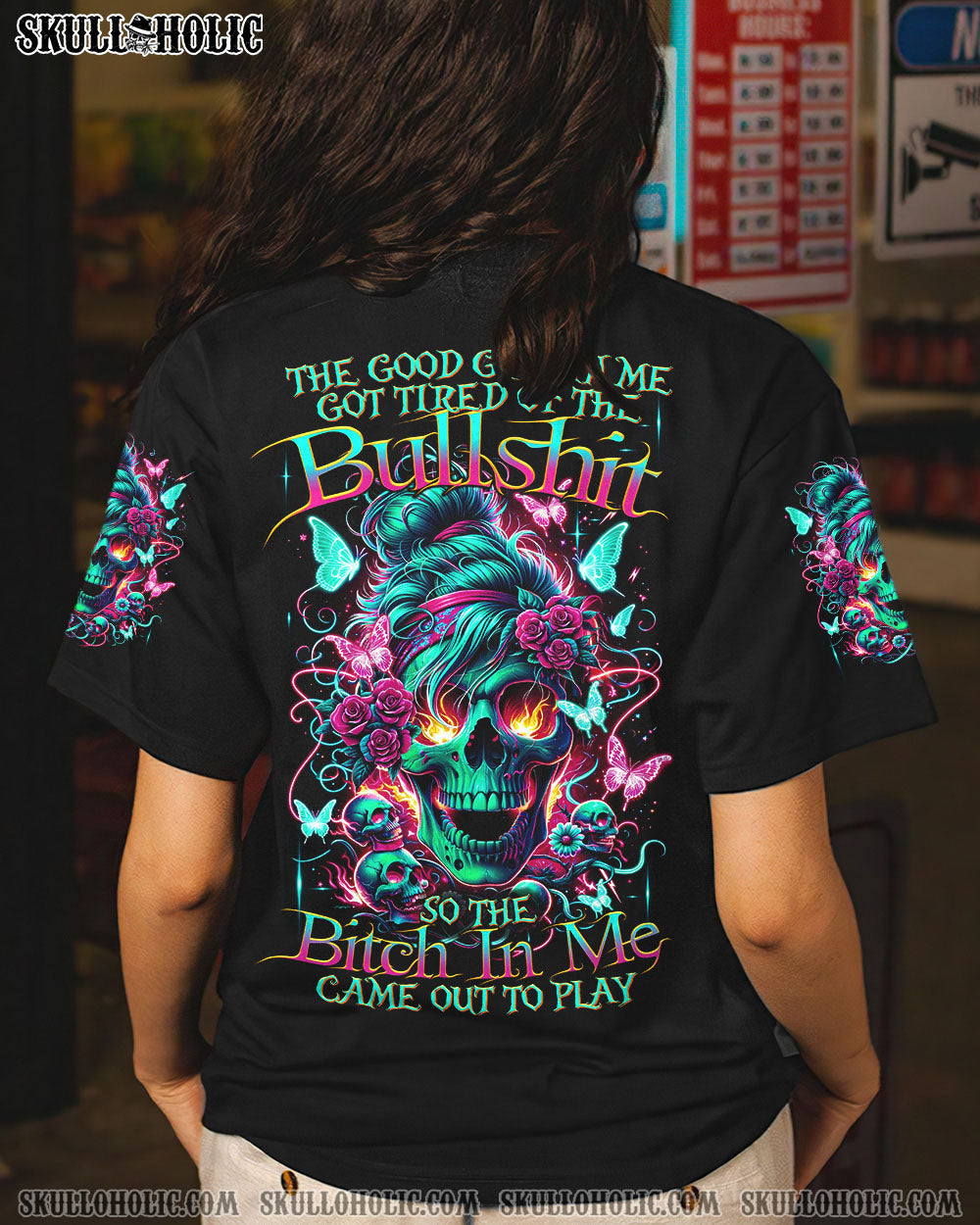 BLISSCORNERS I DON'T GIVE A F MESSY BUN ALL OVER PRINT