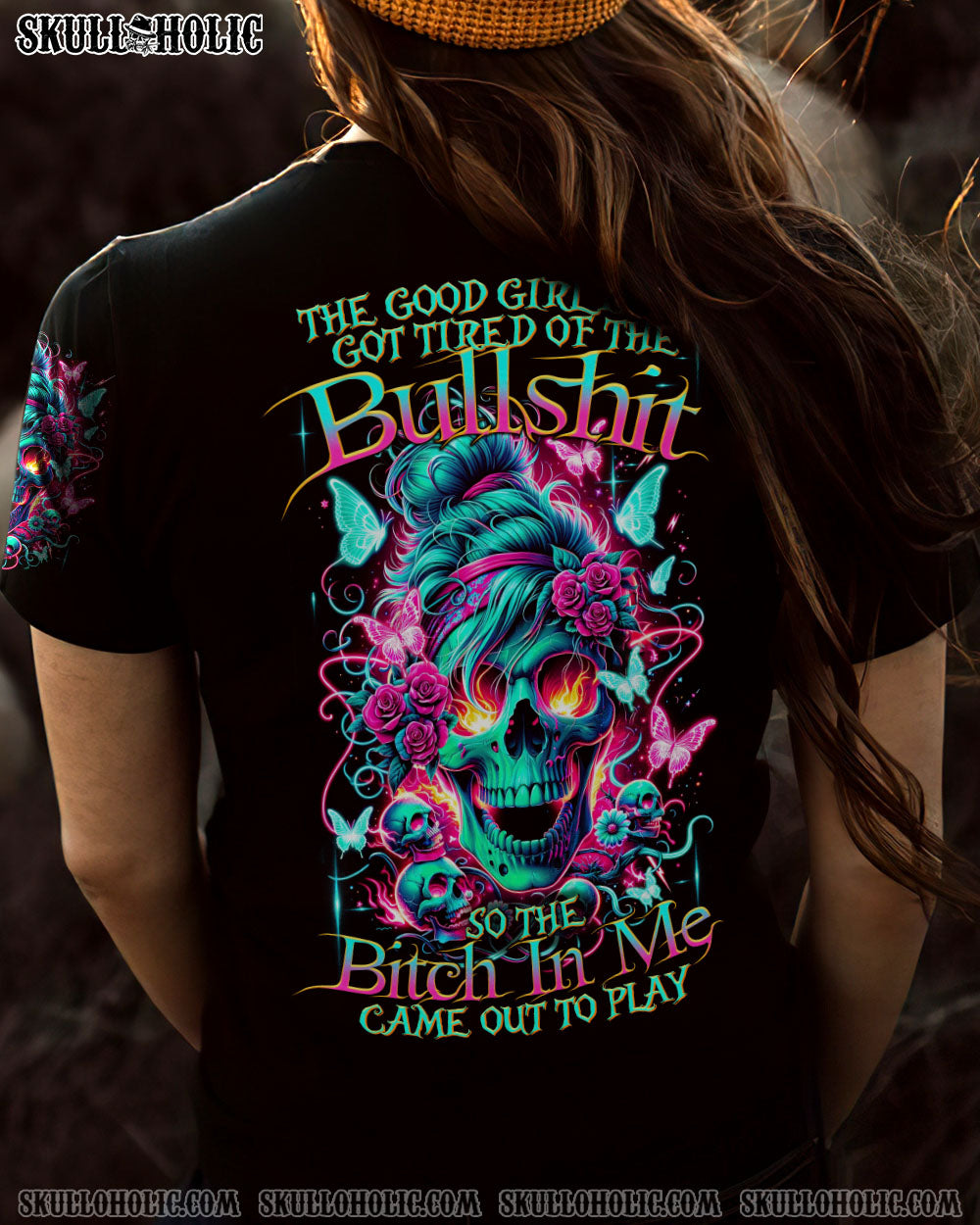 BLISSCORNERS I DON'T GIVE A F MESSY BUN ALL OVER PRINT