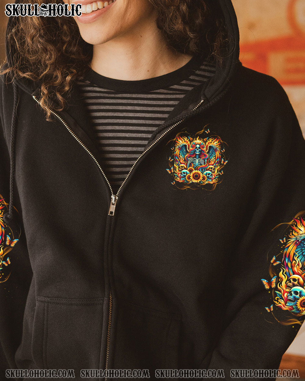 BLISSCORNERS SHE IS SUNSHINE SKELETON WINGS ALL OVER PRINT