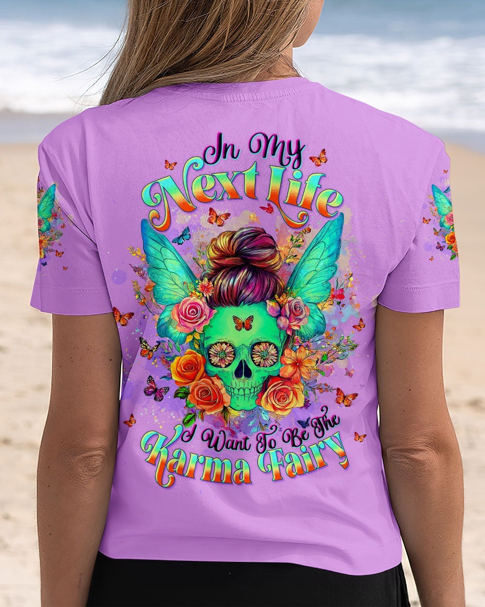 BLISSCORNERS KARMA FAIRY SKULL MESSY BUN ALL OVER PRINT