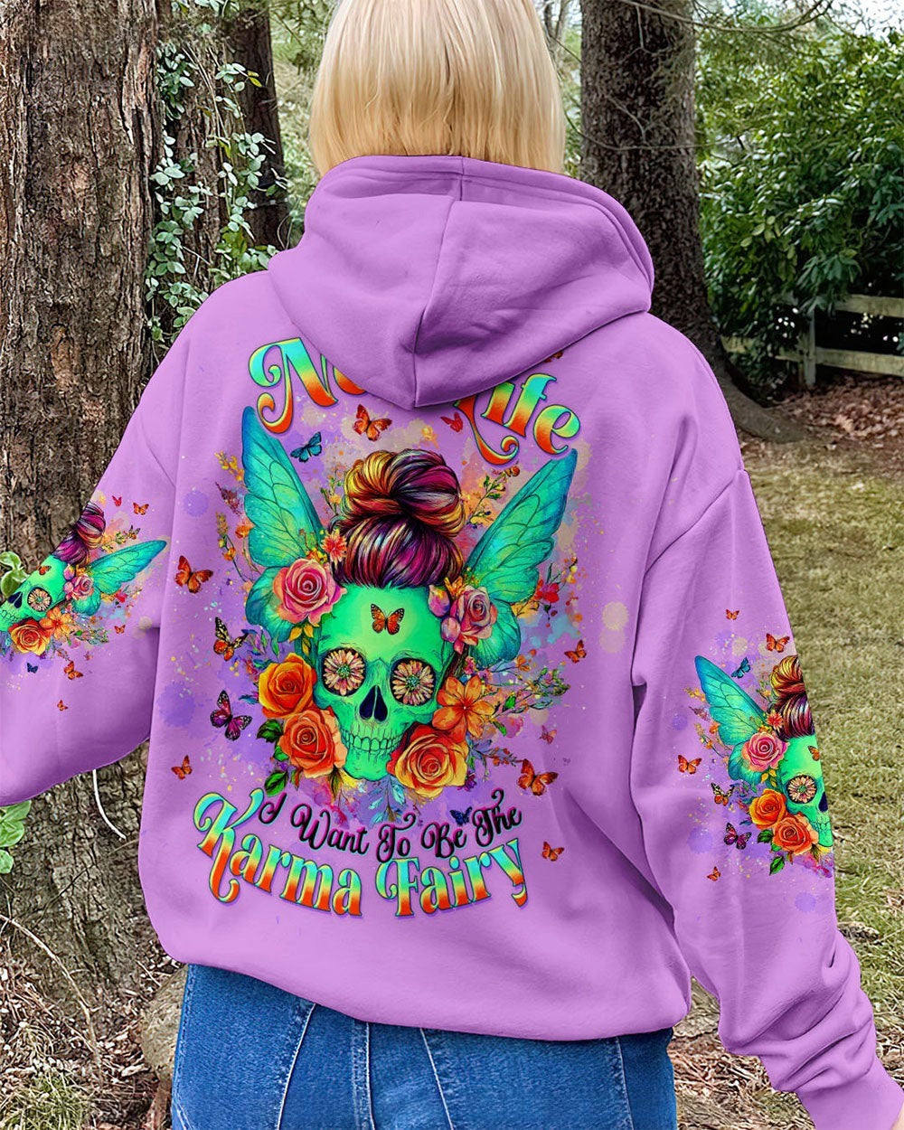 BLISSCORNERS KARMA FAIRY SKULL MESSY BUN ALL OVER PRINT
