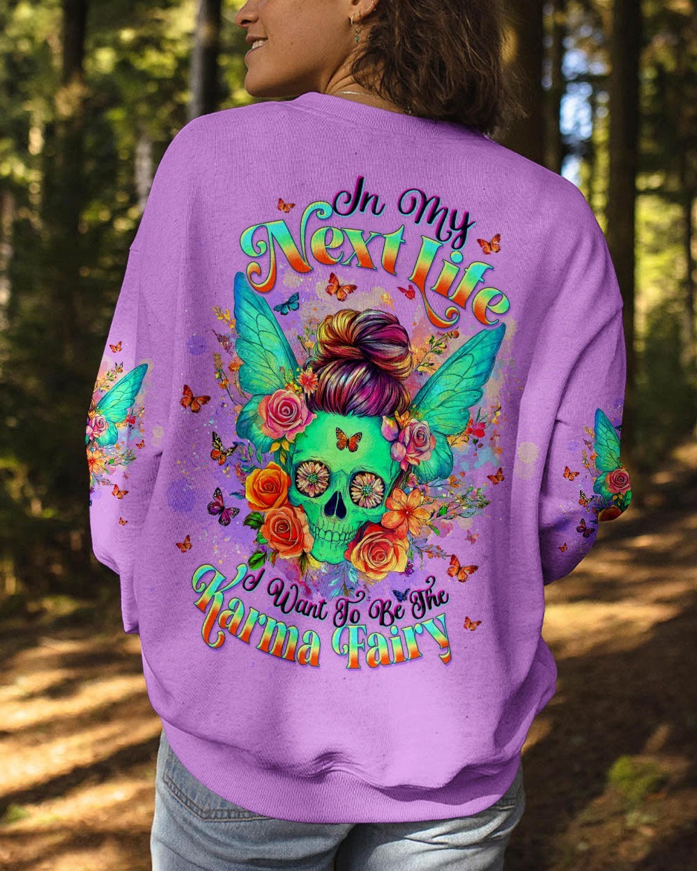 BLISSCORNERS KARMA FAIRY SKULL MESSY BUN ALL OVER PRINT
