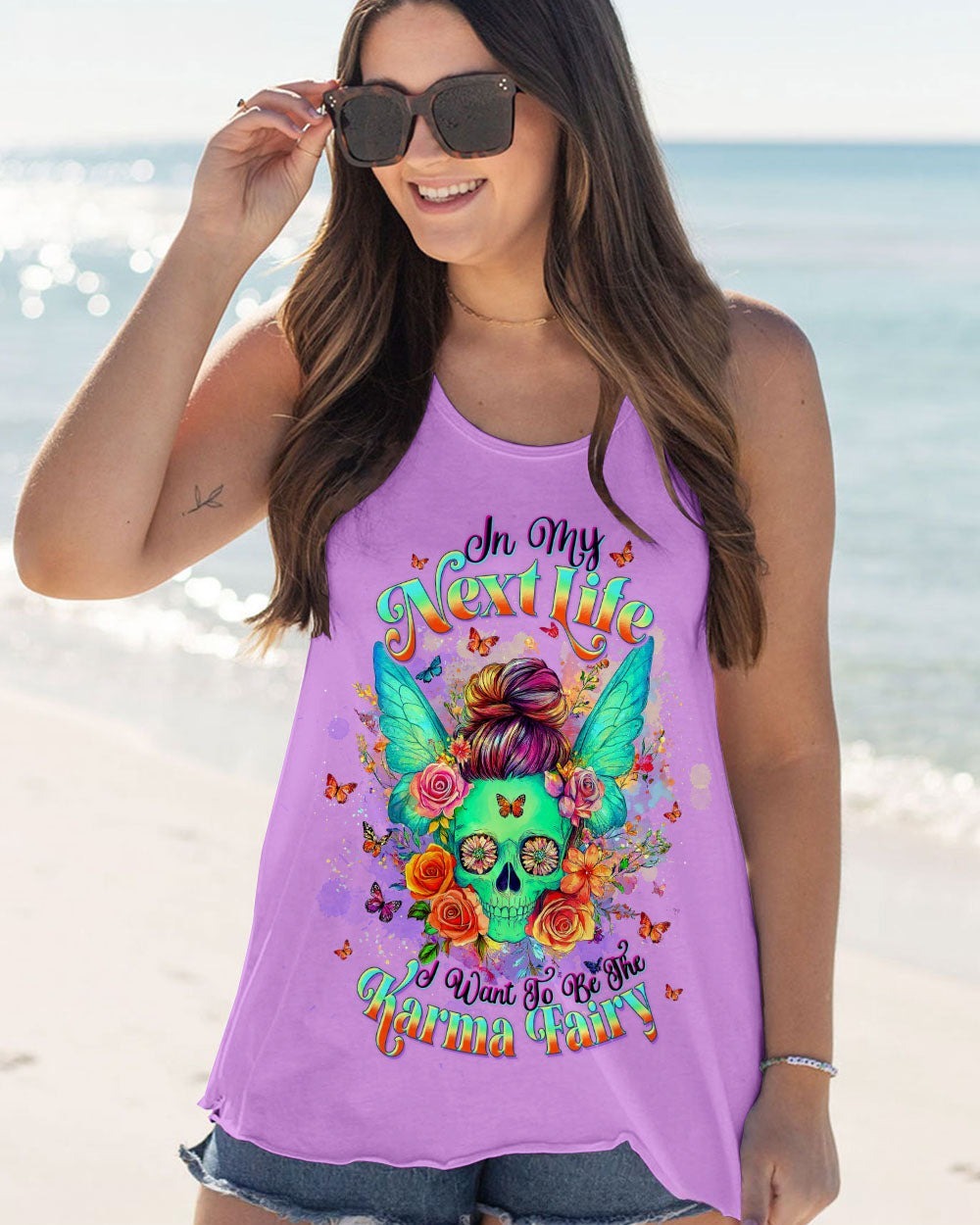 BLISSCORNERS KARMA FAIRY SKULL MESSY BUN ALL OVER PRINT