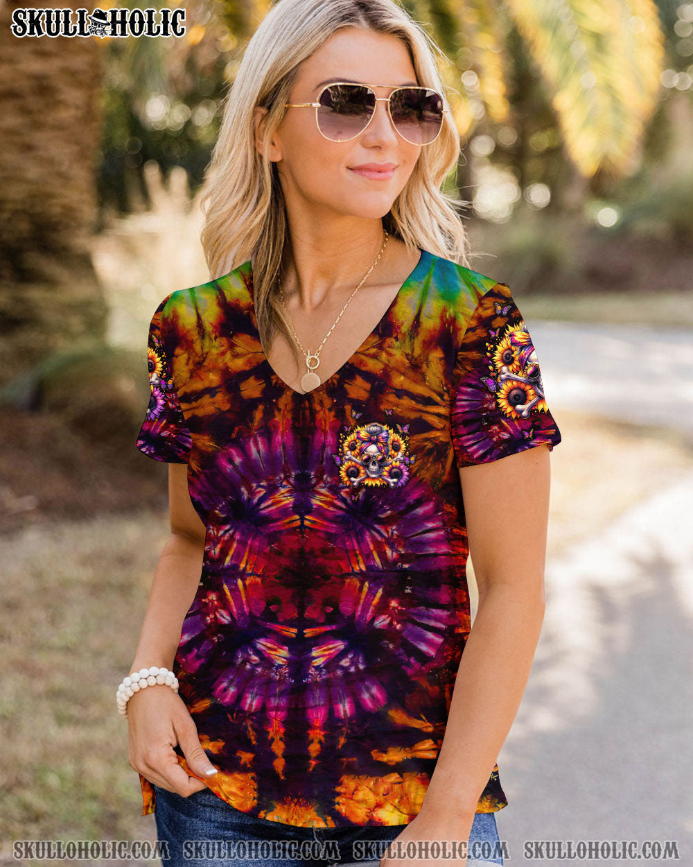 BLISSCORNERS THE GOOD GIRL IN ME MESSY BUN SKULL ALL OVER PRINT