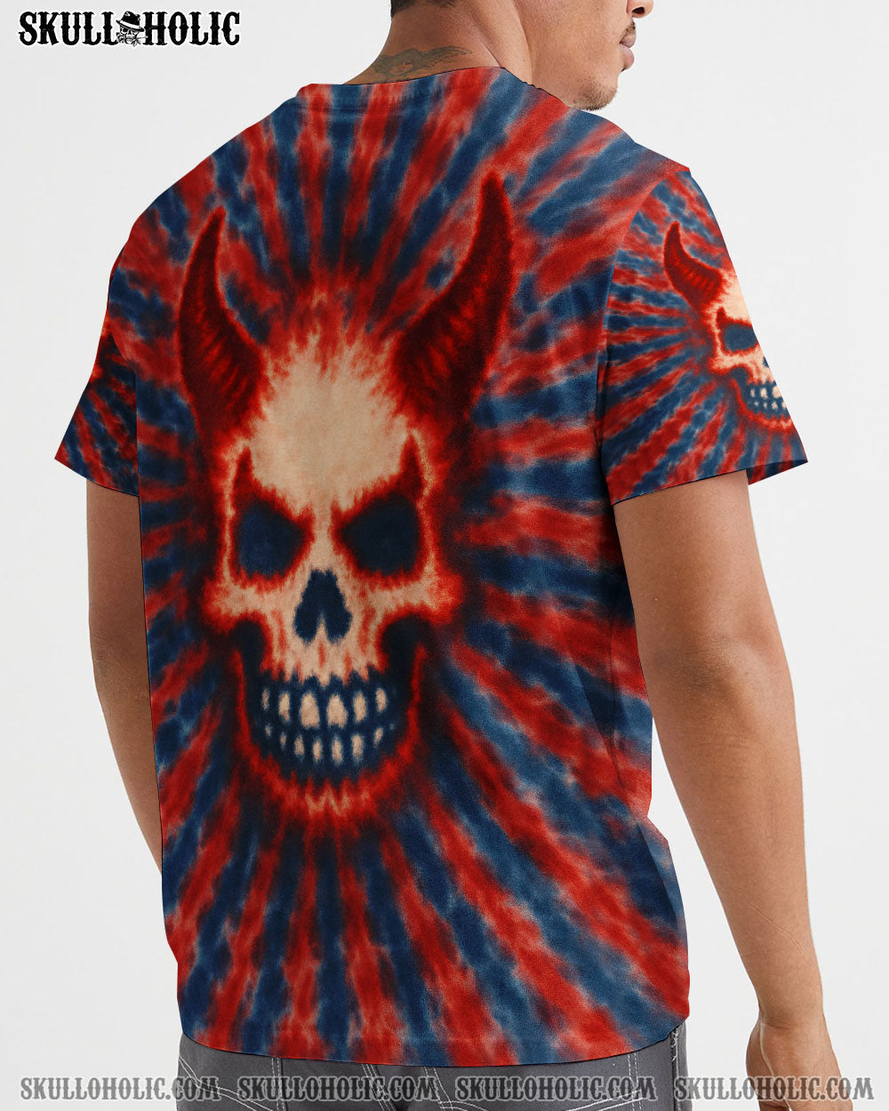 BLISSCORNERS DEVIL SKULL TIE DYE HAND DYED ALL OVER PRINT